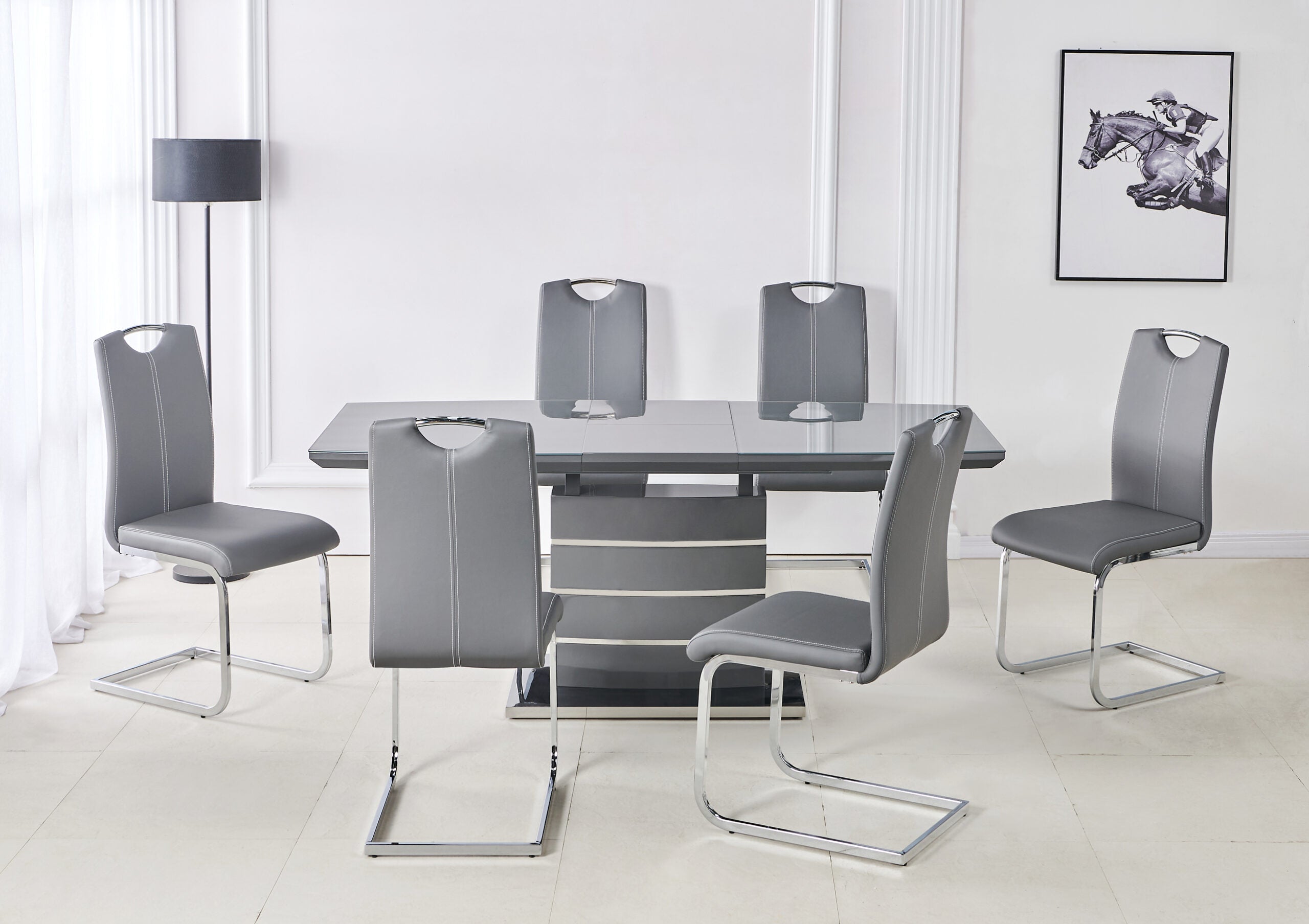 Milan white extending dining set available in 3 colours