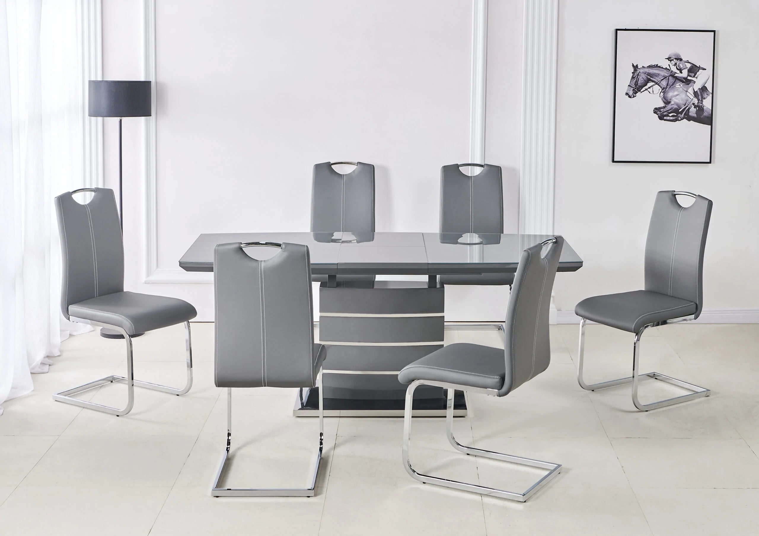 Milan Grey extending dining set available in 3 colours