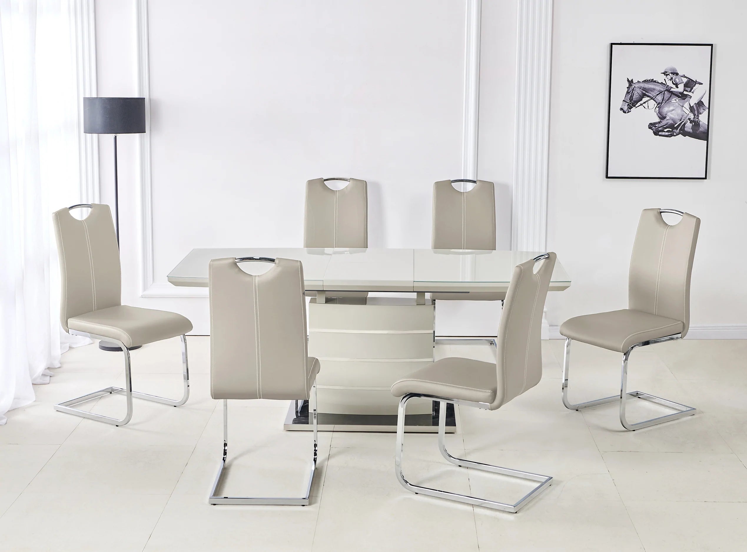 Milan Grey extending dining set available in 3 colours