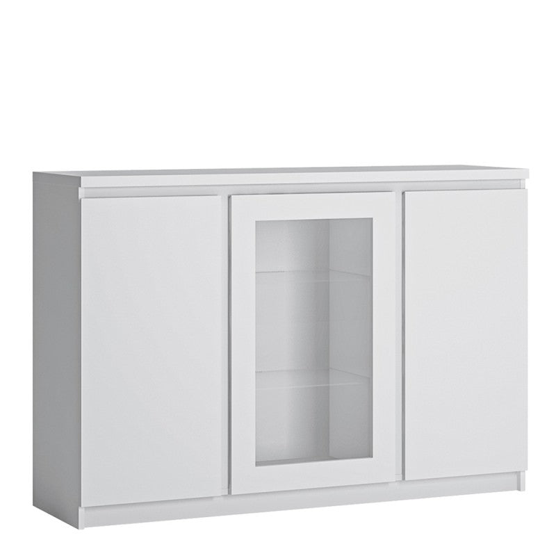 Fribo 3 Door Glazed Sideboard In White