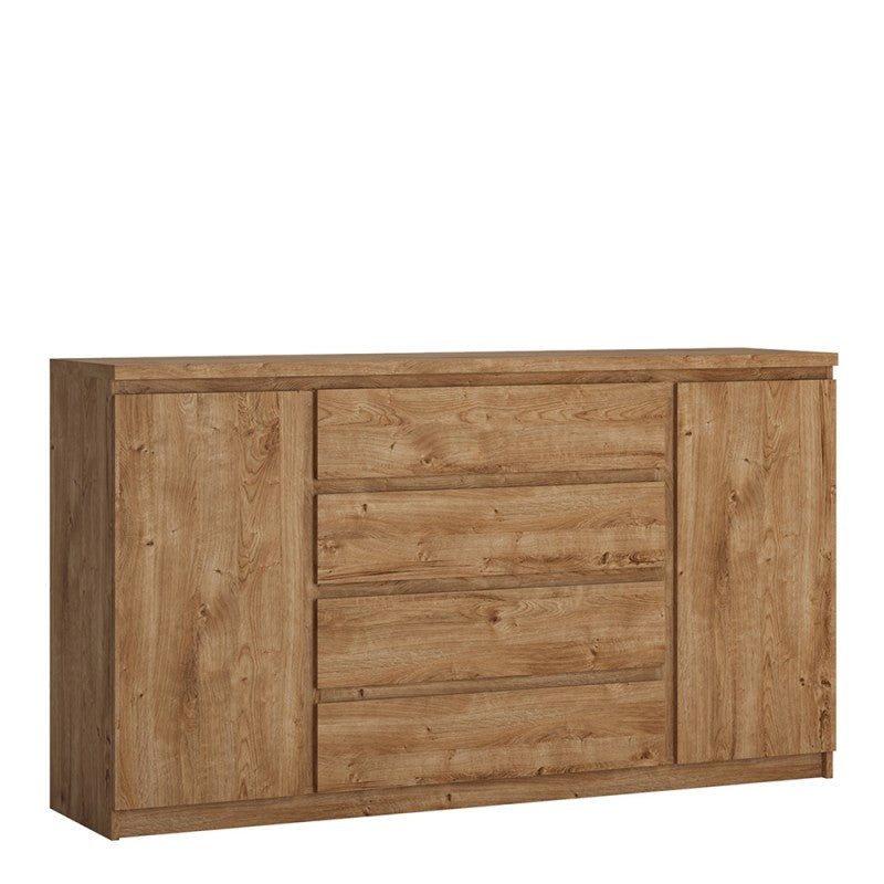 Fribo 2 Door 4 Drawer Wide Sideboard In Oak