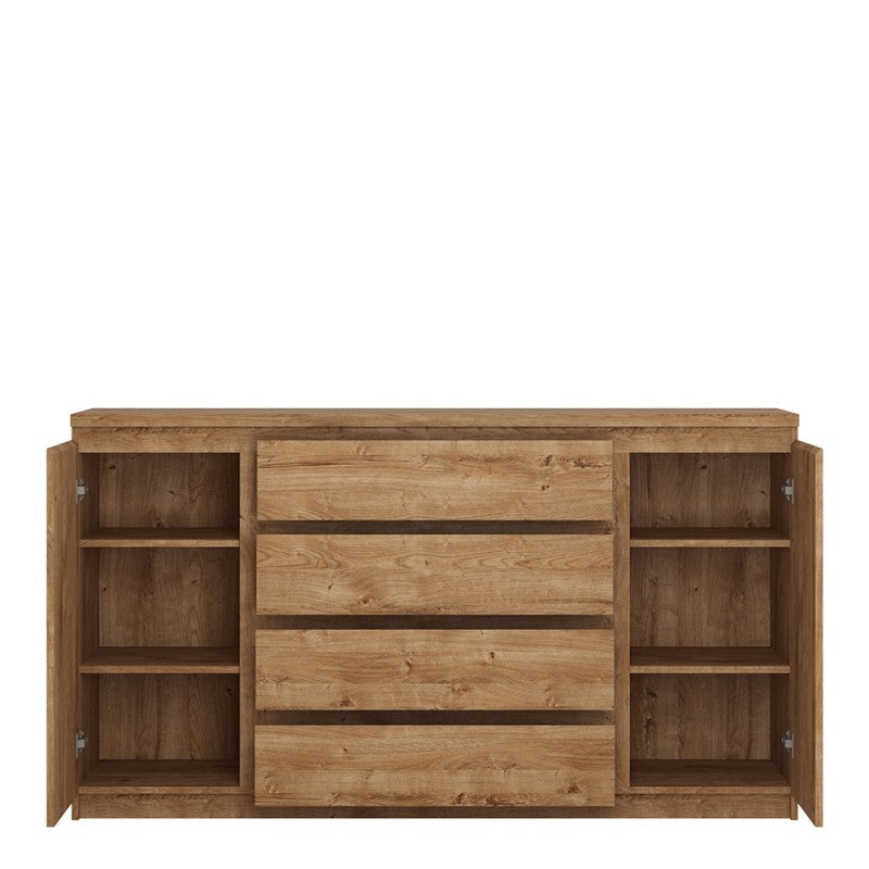 Fribo 2 Door 4 Drawer Wide Sideboard In Oak