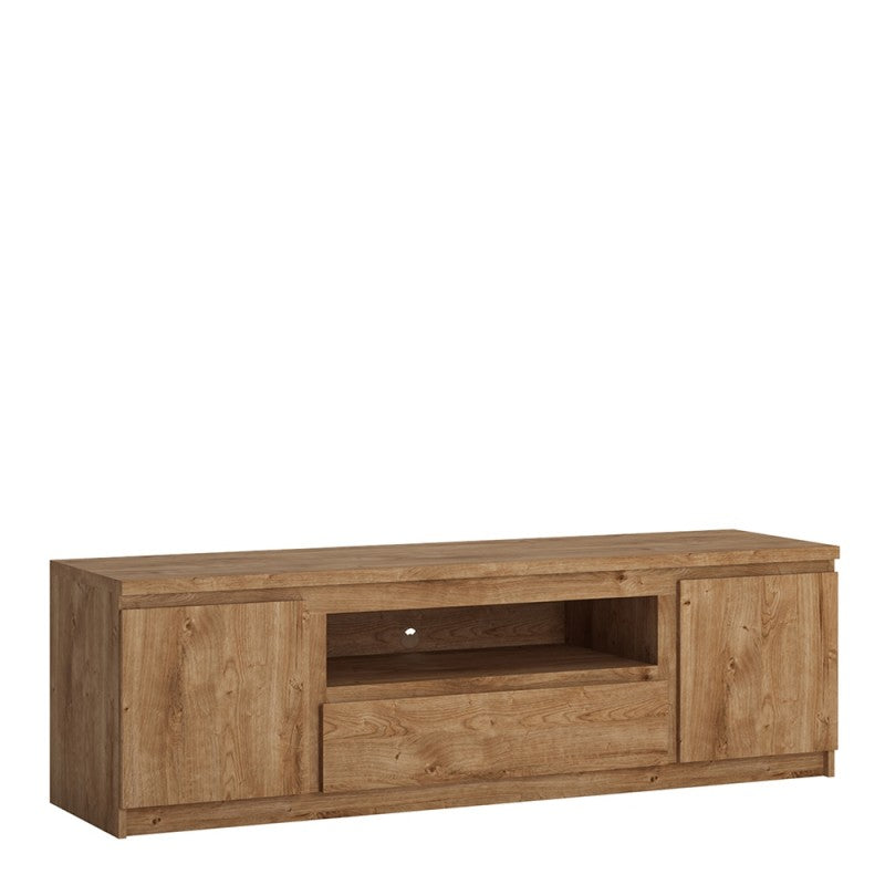 Fribo 2 Door 2 Drawer Wide TV Cabinet In Oak