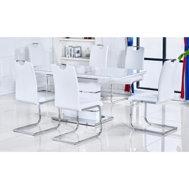 Milan white extending dining set available in 3 colours