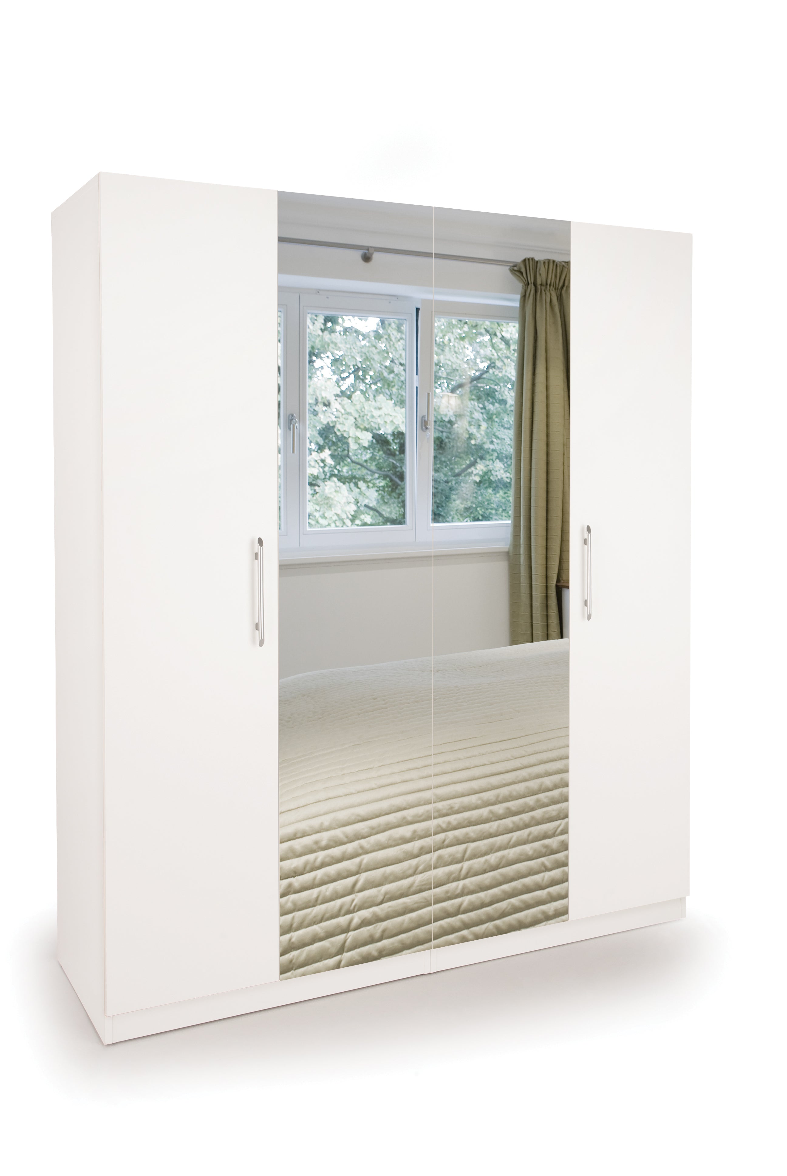 Acton 4 Door Mirrored Wardrobe