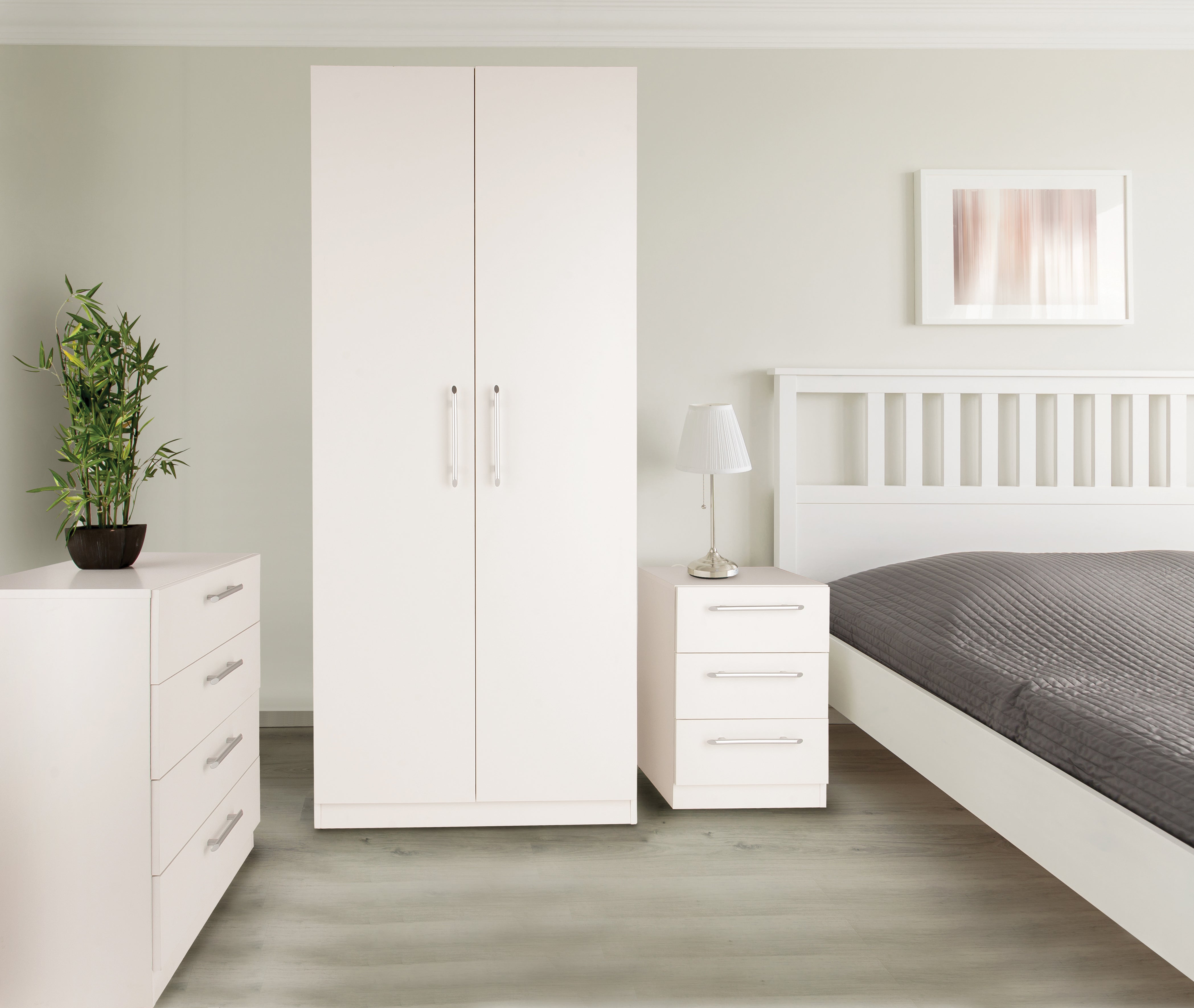 Acton 3 Door Mirrored Wardrobe With 2 Drawers