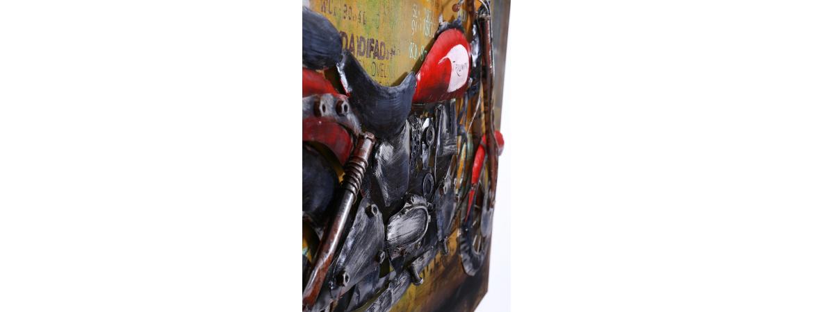 3D Red Triumph Motorbike Metal Painting